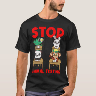 Stoppe Tierversuche Unterstütze Tierrechte Retro T-Shirt
