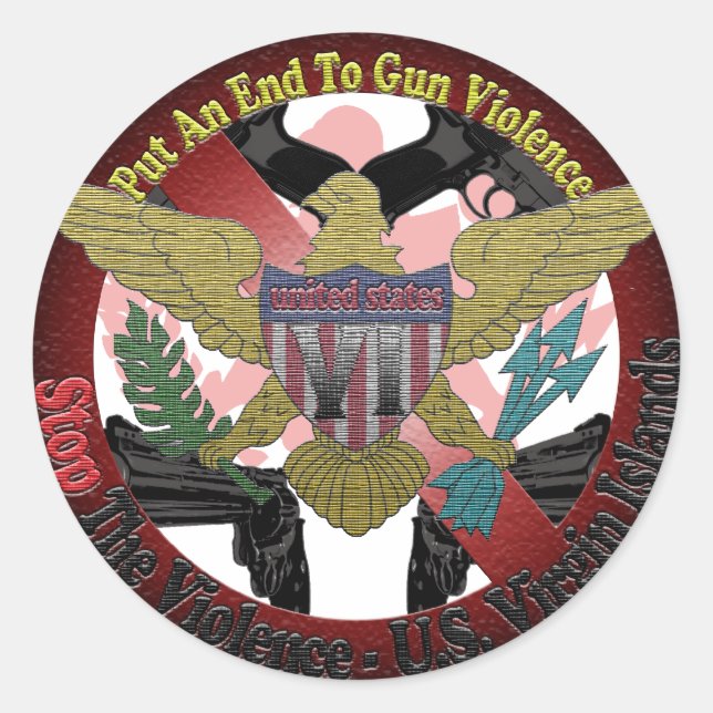 Stoppen der Gewalt Runder Aufkleber (Vorderseite)
