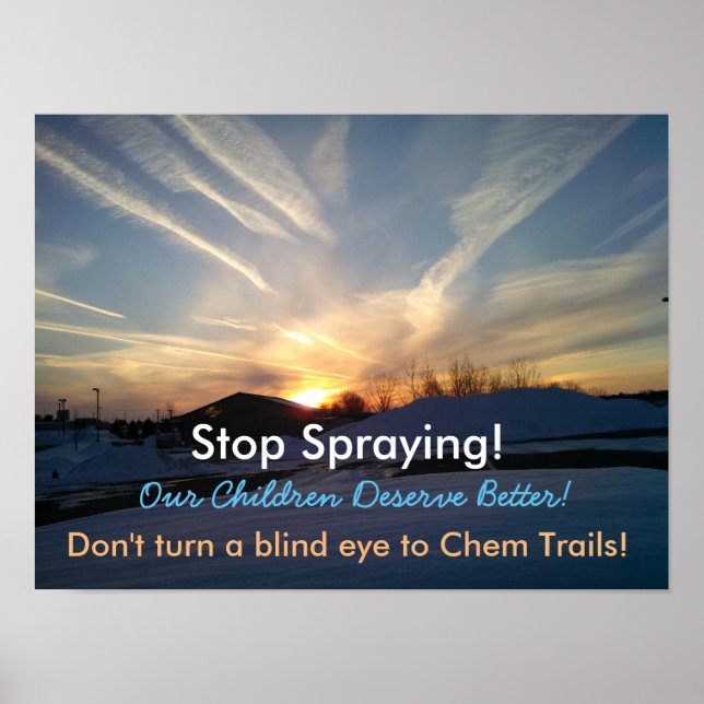 Stoppen des Spray von Chem Trails, Plakat (Vorne)