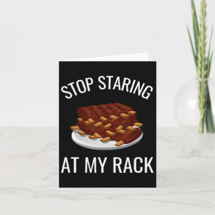 Stoppen Sie an meinem Rack Funny Rack Ribs Rbeque Karte