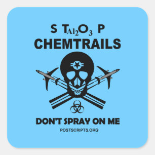 Stoppen Sie Chemtrails - Spray mich nicht an! Quadratischer Aufkleber