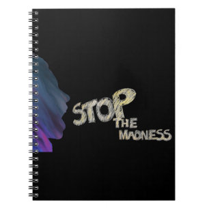 Stoppen Sie das Madness-Notebook Notizblock