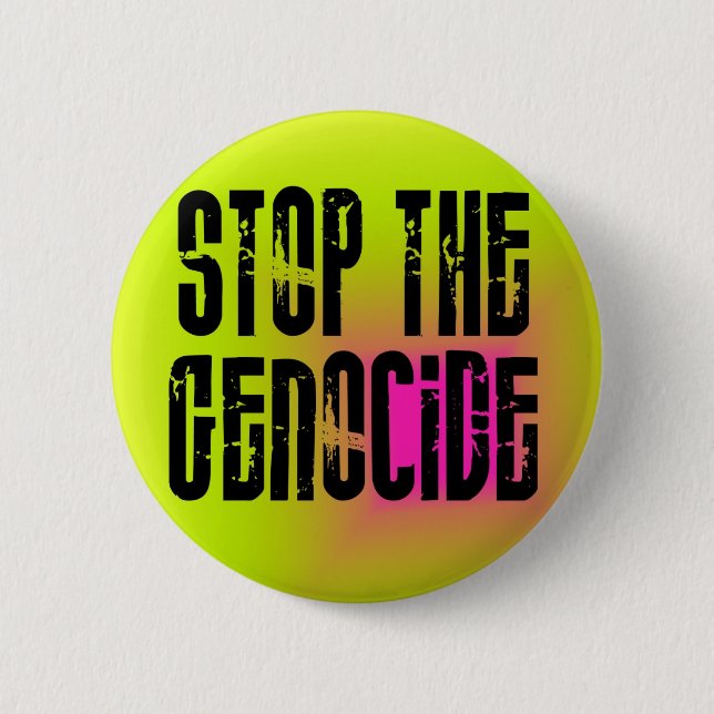 Stoppen Sie den Genozid-Knopf Button (Vorderseite)