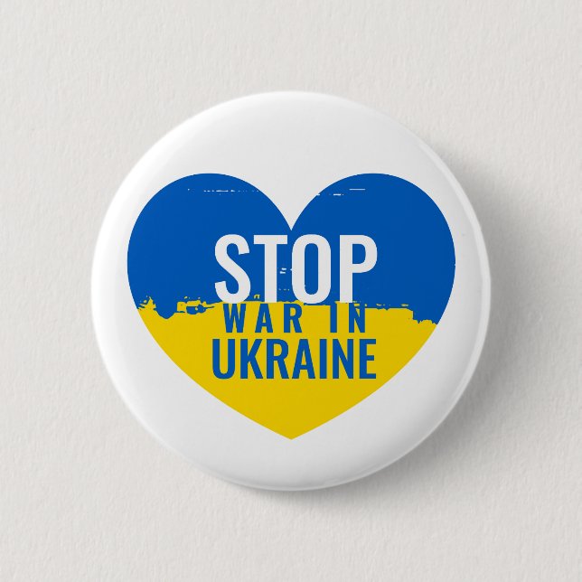 Stoppen Sie den Krieg in der Ukraine. Button (Vorderseite)