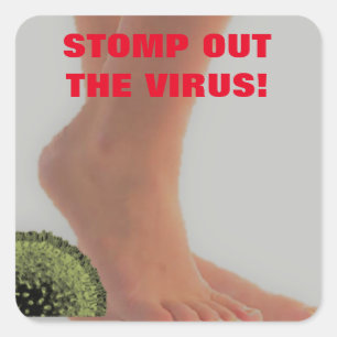 STOPPEN SIE DEN VIRUS-SQUARE-STICKER AUS QUADRATISCHER AUFKLEBER