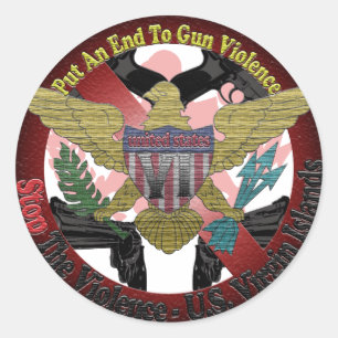Stoppen Sie die Gewalt Runder Aufkleber