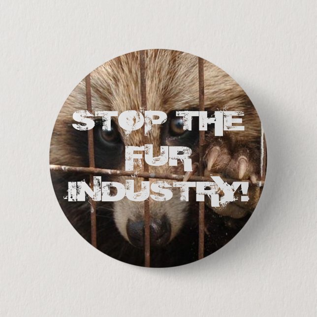 Stoppen Sie die Pelz-Industrie Button (Vorderseite)