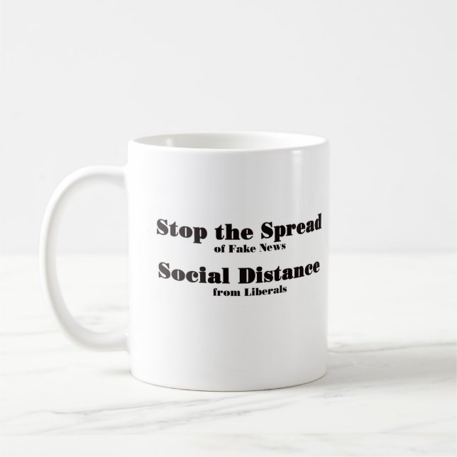 Stoppen Sie die Verbreitung von Fake News Kaffeetasse (Links)