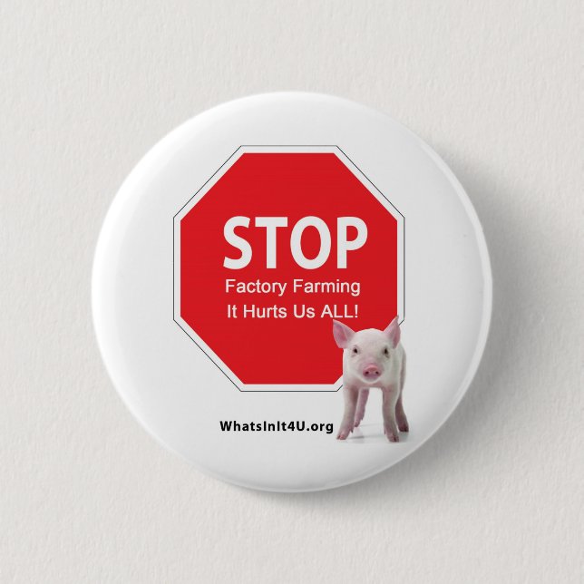Stoppen Sie Fabrik-Bauernhof-Reihe 1 Button (Vorderseite)