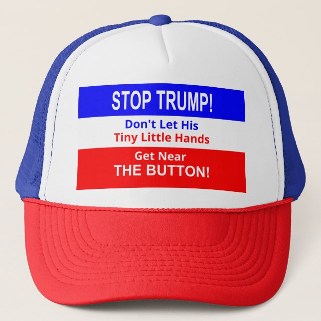 Stoppen Sie Fernlastfahrer-Hut des Trumpfs kleinen Truckerkappe (Vorderseite)