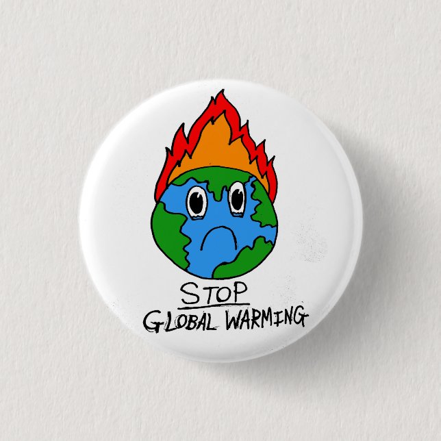 Stoppen Sie globalen Erwärmungs-Knopf Button (Vorderseite)