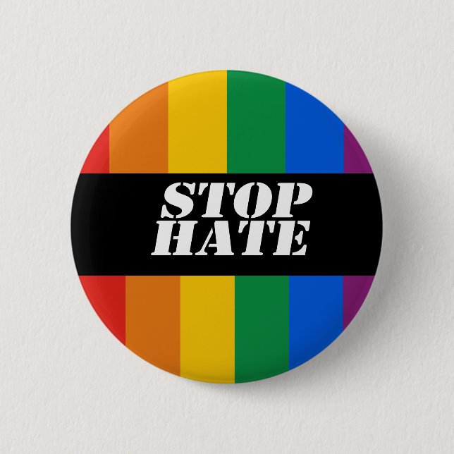 Stoppen Sie Hass-Autoaufkleber Button (Vorderseite)