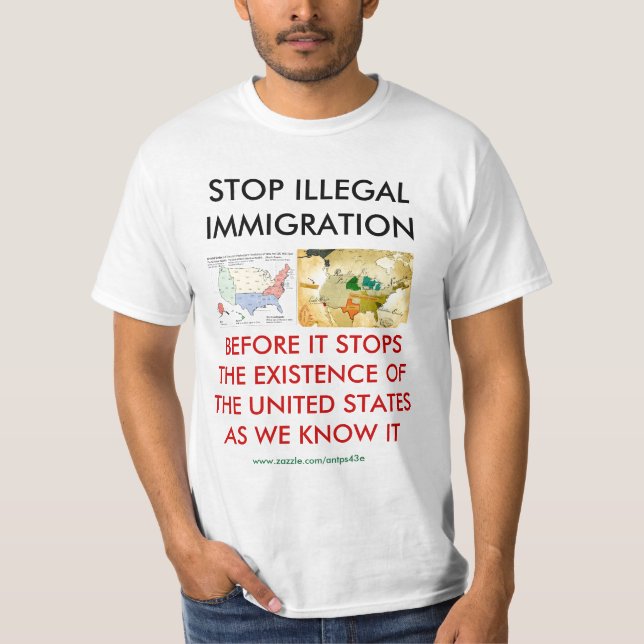 STOPPEN SIE ILLEGALE EINWANDERUNG T-Shirt (Vorderseite)