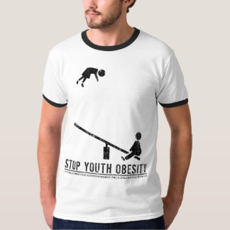 Stoppen Sie Jugend-Korpulenz (Vintages Schwarzes) T-Shirt