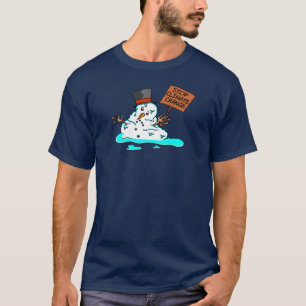 Stoppen Sie Klimawandel-schmelzenden Schneemann T-Shirt