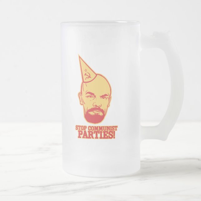 Stoppen Sie kommunistische Partys-Bier-Tasse Mattglas Bierglas (Rechts)