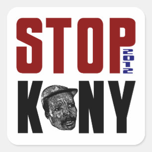Stoppen Sie Kony 2012 Quadratischer Aufkleber