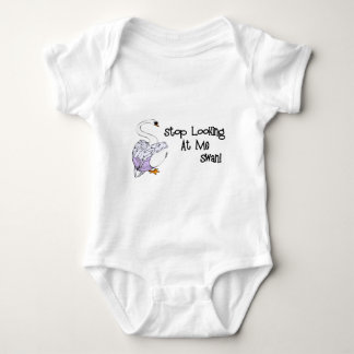 Stoppen Sie, mich zu betrachten Schwan Baby Strampler