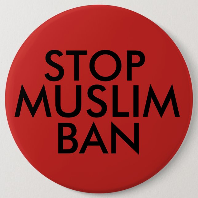 Stoppen Sie moslemisches Verbot Button (Vorderseite)