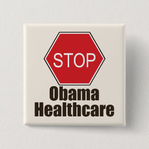 Stoppen Sie Obama-Gesundheitswesen-Knopf Button