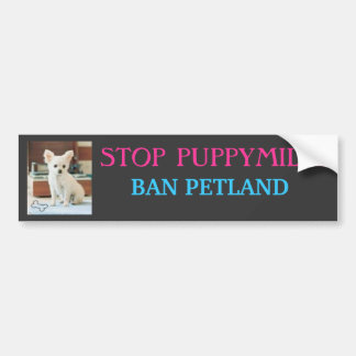 STOPPEN SIE PUPPYMILLS, VERBOT PETLAND AUTOAUFKLEBER