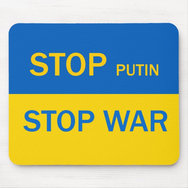 Stoppen Sie Putin, stoppen Sie den Krieg Mousepad! Mousepad (Vorne)