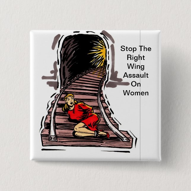 Stoppen Sie Rechte-Angriff auf Frauen Button (Vorderseite)