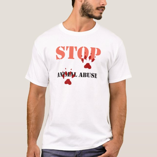 stoppen Sie Tiermissbrauch T-Shirt (Vorderseite)