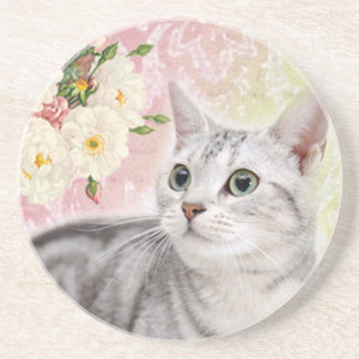 Stoppen Sie, um die Rosen zu riechen Sandstein Untersetzer