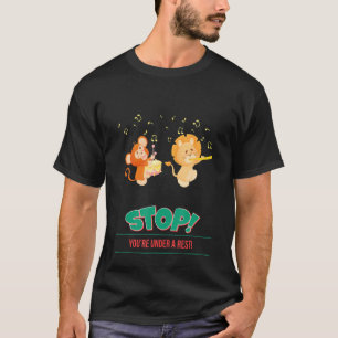 Stoppen Sie unter einem Erholung Music Sprichwort T-Shirt