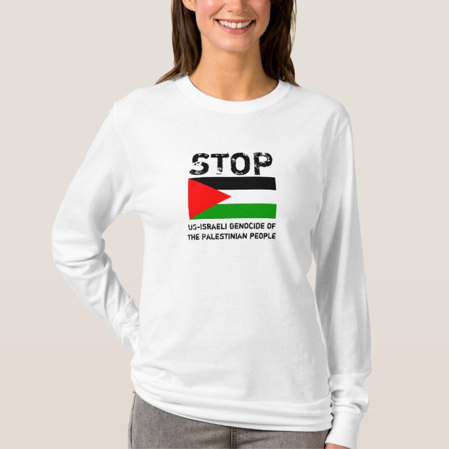 STOPPEN SIE US-ISRAELI GENOZID DER T-Shirt (Vorderseite)