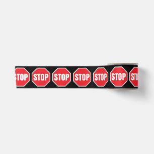 stoppen Sie Verkehrszeichen Satinband