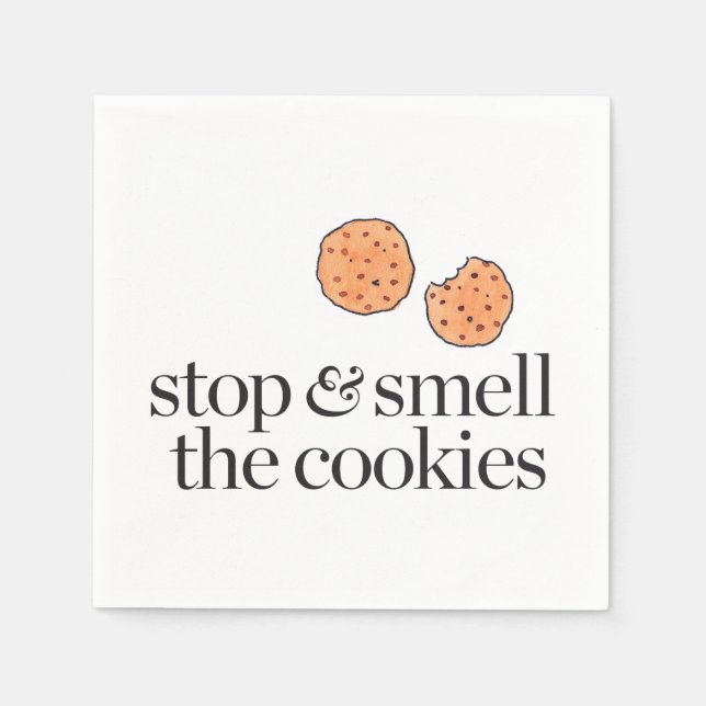 Stoppen und Riechen der Cookies Serviette (Vorderseite)