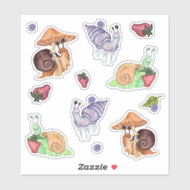 Stoppen und Riechen der Strawberry WasserfarbenSch Aufkleber