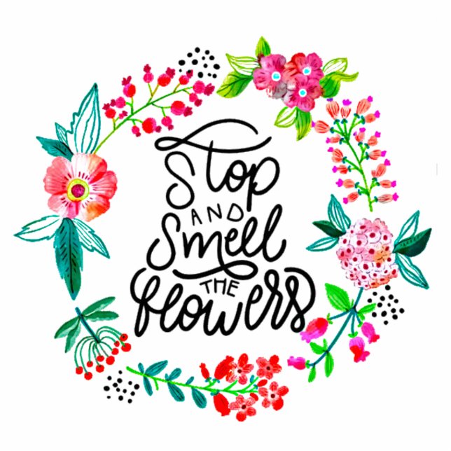 Stoppen und riechen Sie den Magneten der Blume Fotoskulptur Magnet (Vorne)