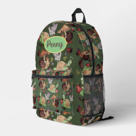 Stoppen und riechen Sie die Erdbeeren Schneckenmus Bedruckter Rucksack