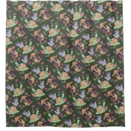 Stoppen und riechen Sie die Erdbeeren Schneckenmus Duschvorhang