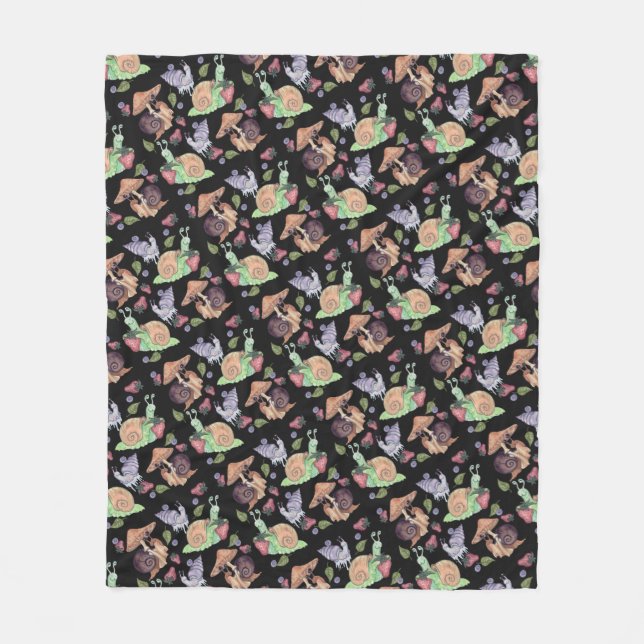 Stoppen und riechen Sie die Erdbeeren Schneckenmus Fleecedecke (Vorderseite)