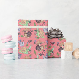 Stoppen und riechen Sie die Erdbeeren Schneckenmus Geschenkpapier