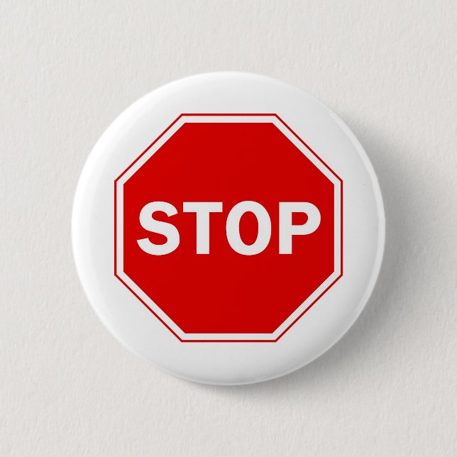 Stoppschild Button (Vorderseite)