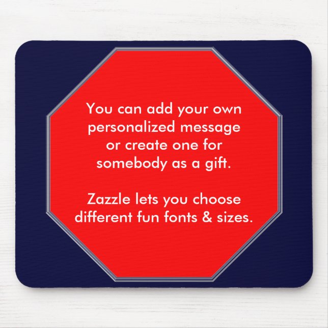 Stoppschild Mopusepad, können Sie Ihre eigene Mousepad (Vorne)