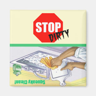 Stoppschild-sauberer schmutziger magnet