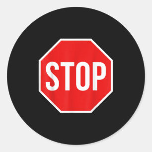 Stoppschild-Shirt Erwachsene Männer Frauen Kinder Runder Aufkleber