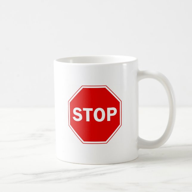 Stoppschild Tasse (Rechts)