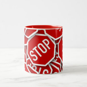 Stoppschild Zweifarbige Tasse
