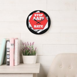Stoppt AAPI-Hass Rechteckig Große Wanduhr