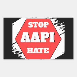 Stoppt AAPI-Hass Rechteckig Rechteckiger Aufkleber
