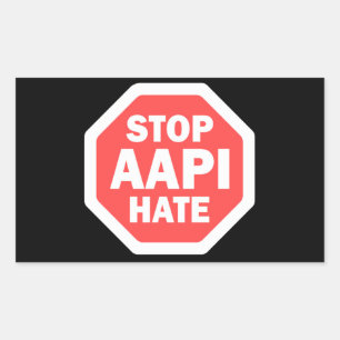 Stoppt AAPI-Hass Rechteckig Rechteckiger Aufkleber