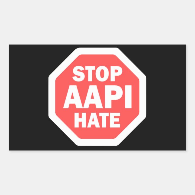 Stoppt AAPI-Hass Rechteckig Rechteckiger Aufkleber (Vorderseite)