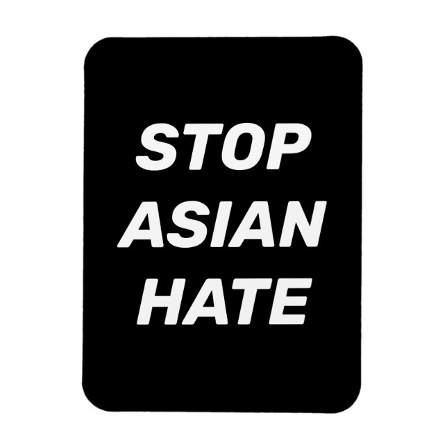 Stoppt Asian Hate black modern elegant sign Magnet (Vertikal)
